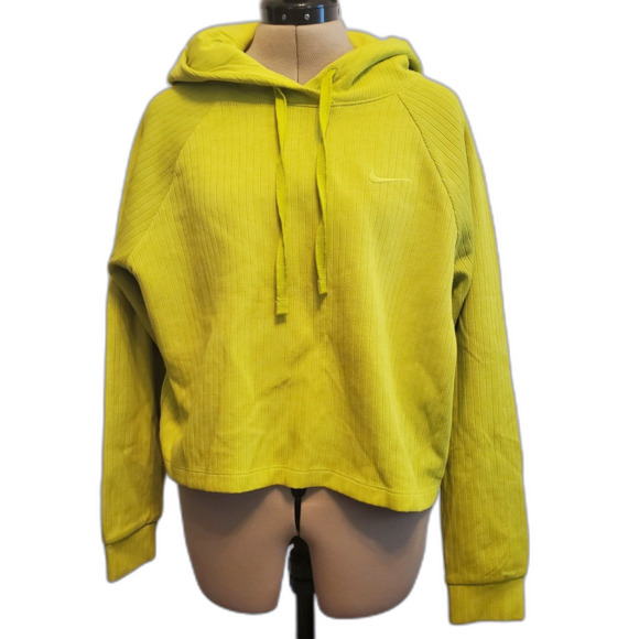 NEW Nike Women's Hoodie Large Bright Green Cotton Oversized Long Sleeve Lounge - Picture 1 of 6